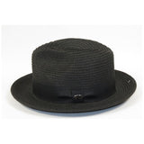 Men's Bently Semi Crushable Fedora Pinch Front Briad Hat Leonardo LE231 Black