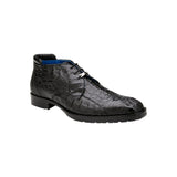 Belvedere Genuine Hornback Caiman Ankle Boots Marcello Black R19