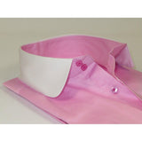 Men 100% Cotton Shirt CIERO MONTERO Turkey #STN 05 Pink/White Collar Slim Fit - J.Valintin Men's Wear Legend - 101051