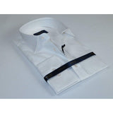 Men 100% Cotton Shirt Manschett Quesste Turkey Slim Fit 6042 - 07 White Fancy - J.Valintin Men's Wear Legend - 96915