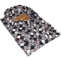 Men 100% Cotton Sport Shirt CIERO MONTERO Turkey Dress/Casual #5055 - 01 Black/Red - J.Valintin Men's Wear Legend - 101100