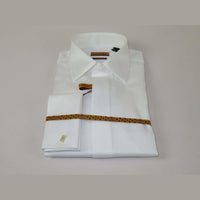 Men 100% Egyptian Cotton Shirt French Cuffs Wrinkle Resistance ENZO 71402 White - J.Valintin Men's Wear Legend - 9758