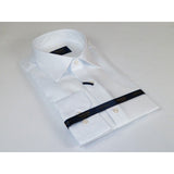 Men 100% Fancy Cotton Shirt Manschett Quesste Turkey Slim Fit 6041 - 03 White - J.Valintin Men's Wear Legend - 96910