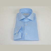 Men 100% Italian Cotton Shirt Non Iron SORRENTO Turkey Spread Collar 2745 Blue - J.Valintin Men's Wear Legend - 98718