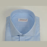 Men 100% Italian Cotton Shirt Non Iron SORRENTO Turkey Spread Collar 4883 Blue - J.Valintin Men's Wear Legend - 98714