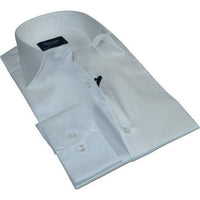 Men 100% Sateen Cotton Shirt Manschett Quesste Turkey Slim Fit 4010 - 02 White - J.Valintin Men's Wear Legend - 96814