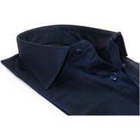 Men 100% Sateen Cotton Shirt Manschett Quesste Turkey Slim Fit 4010 - 07 Navy Blue - J.Valintin Men's Wear Legend - 96839