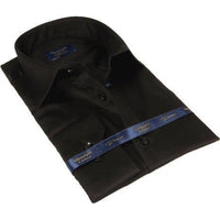 Men 100% Sateen Cotton Shirt Manschett Quesste Turkey Slim Fit 4010 - 08 Black - J.Valintin Men's Wear Legend - 96829