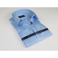 Men 100% Sateen Cotton Shirt Manschett Quesste Turkey Slim Fit 4010 - 11 SKy Blue - J.Valintin Men's Wear Legend - 96834