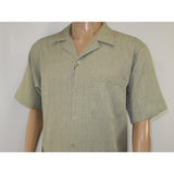 Men 2pc Walking Leisure Suit Short Sleeves DREAMS Plaid Satin 253 - 04 Sage Green - J.Valintin Men's Wear Legend - 253 - 04 Sage - M