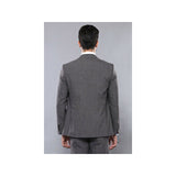 Men 3pc European Suit WESSI by J.VALINTIN Extra Slim Fit JV35 gray Window Pane - J.Valintin Men's Wear Legend - 16887