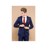 Men 3pc European Vested Suit WESSI by J.VALINTIN Extra Slim Fit JV12 Navy blue - J.Valintin Men's Wear Legend - 16611