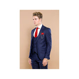 Men 3pc European Vested Suit WESSI by J.VALINTIN Extra Slim Fit JV12 Navy blue - J.Valintin Men's Wear Legend - 16611