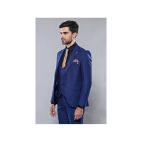 Men 3pc European Vested Suit WESSI by J.VALINTIN Extra Slim Fit JV13 Royal blue - J.Valintin Men's Wear Legend - 16619