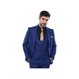 Men 3pc European Vested Suit WESSI by J.VALINTIN Extra Slim Fit JV13 Royal blue - J.Valintin Men's Wear Legend - 16619