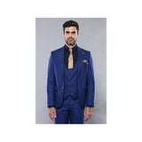 Men 3pc European Vested Suit WESSI by J.VALINTIN Extra Slim Fit JV13 Royal blue - J.Valintin Men's Wear Legend - 16619