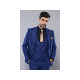 Men 3pc European Vested Suit WESSI by J.VALINTIN Extra Slim Fit JV13 Royal blue - J.Valintin Men's Wear Legend - 16619