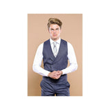 Men 3pc European Vested Suit WESSI by J.VALINTIN Extra Slim Fit JV17 Navy Blue - J.Valintin Men's Wear Legend - 16707