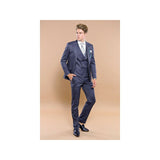 Men 3pc European Vested Suit WESSI by J.VALINTIN Extra Slim Fit JV17 Navy Blue - J.Valintin Men's Wear Legend - 16707