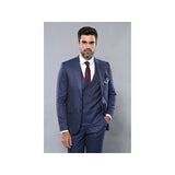 Men 3pc European Vested Suit WESSI by J.VALINTIN Extra Slim Fit JV20 Navy blue - J.Valintin Men's Wear Legend - 16762