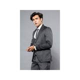 Men 3pc European Vested Suit WESSI by J.VALINTIN Extra Slim Fit JV26 Dark gray - J.Valintin Men's Wear Legend - 16839