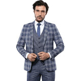 Men 3pc European Vested Suit WESSI by J.VALINTIN Extra Slim Fit JV36 navy White - J.Valintin Men's Wear Legend - 16894