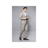 Men 3pc European Vested Suit WESSI by J.VALINTIN Extra Slim Fit JV45 Beige Brown - J.Valintin Men's Wear Legend - 16985