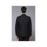 Men 3pc European Vested Suit WESSI by J.VALINTIN Extra Slim Fit JV9 Black corded - J.Valintin Men's Wear Legend - 16584