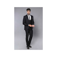 Men 3pc European Vested Suit WESSI by J.VALINTIN Extra Slim Fit JV9 Black corded - J.Valintin Men's Wear Legend - 16584