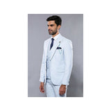 Men 3pc European Vested Suit WESSI J.VALINTIN Extra Slim Fit JV14 Sky Blue new - J.Valintin Men's Wear Legend - 16628