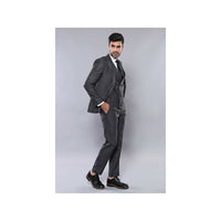 Men 3pc European Vested Suit WESSI J.VALINTIN Extra Slim Fit JV15 Charcoal Gray - J.Valintin Men's Wear Legend - 16635