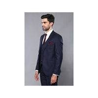 Men 3pc European Vested Suit WESSI J.VALINTIN Extra Slim Fit JV23 Navy Striped - J.Valintin Men's Wear Legend - 16817