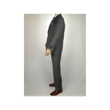 Men Apollo King 3pc Classic Suit A303 Gray white window pane 100% Wool Ship free - J.Valintin Men's Wear Legend - 21458