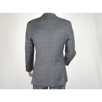 Men Apollo King 3pc Classic Suit A303 Gray white window pane 100% Wool Ship free - J.Valintin Men's Wear Legend - 21458