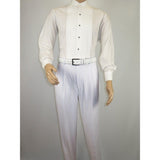 Men Apollo King Band Collarless Church Suit Mandarin 5 Hidden Buttons AG58 White - J.Valintin Men's Wear Legend - AG58 - White - 38R