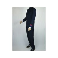 Men Apollo King Banded Collarless suit Mandarin 5 Buttons Wide leg M5 - 2 Navy - J.Valintin Men's Wear Legend - 20991