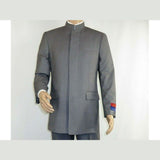 Men Apollo King Banded Collarless suit Mandarin 5 Hidden Button Pastor AG53 Gray - J.Valintin Men's Wear Legend - 80265