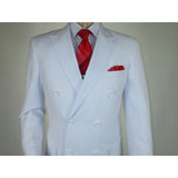 Men Apollo King Double Breasted Suit Classic Peak Lapel Pleated DM26 White - J.Valintin Men's Wear Legend - 21364