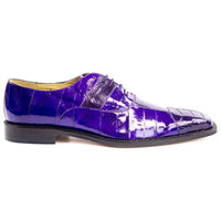 Men Belvedere Mare Genuine Ostrich Eel Leather Lace up Purple Shoes Lace Up 2P7 - J.Valintin Men's Wear Legend - 2p7 Purple_9_Me