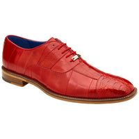 Men Belvedere Shoes Mare Genuine Ostrich Eel Leather Lace up Ant. Red 2P7 - J.Valintin Men's Wear Legend - Mare Ant. Red 2p7 _9