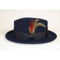 Men BENTLY HEADWEAR Hat Australian Lite Wool Crushable Pork Pie Jazz MD402 Navy - J.Valintin Men's Wear Legend - 98082