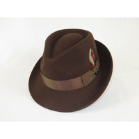 Men BENTLY HEADWEAR Hat Australian Wool Pinch Front Fedora Hudson HU421 Brown - J.Valintin Men's Wear Legend - Hu421 - Brown - S