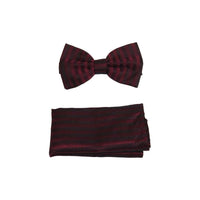 Men Bow Tie Hankie J.Valintin Formal or Business #BT35 Burgundy Tone on Tone - J.Valintin Men's Wear Legend - 92535