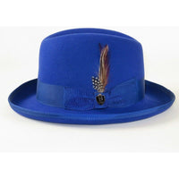 Men Bruno Capelo Dress Formal Hat Australian Wool Homburg Godfather GF108 Royal - J.Valintin Men's Wear Legend - 19621