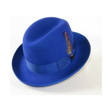 Men Bruno Capelo Dress Formal Hat Australian Wool Homburg Godfather GF108 Royal - J.Valintin Men's Wear Legend - 19621