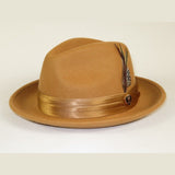 Men Bruno Capelo Dress Hat Australian Wool Crushable Fedora Giovani Un103 Camel - J.Valintin Men's Wear Legend - 73816