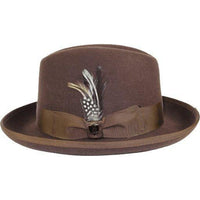 Men Bruno Capelo Dress Hat Australian Wool Homburg Godfather GF101 Brown - J.Valintin Men's Wear Legend - 19625