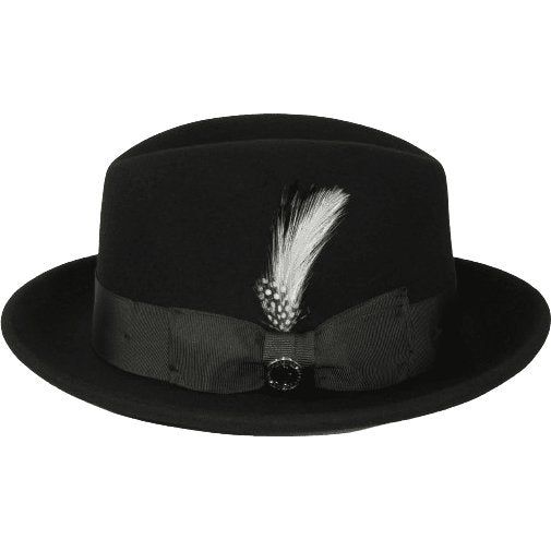 Men Bruno Capelo Hat Australian Wool Crushable Center Dent CHICAGO CH300 Black - J.Valintin Men's Wear Legend - CH300 - black - S