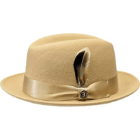 Men Bruno Capelo Hat Australian Wool Crushable Center Dent Florence FL522 Tan - J.Valintin Men's Wear Legend - FL522 - Tan - S