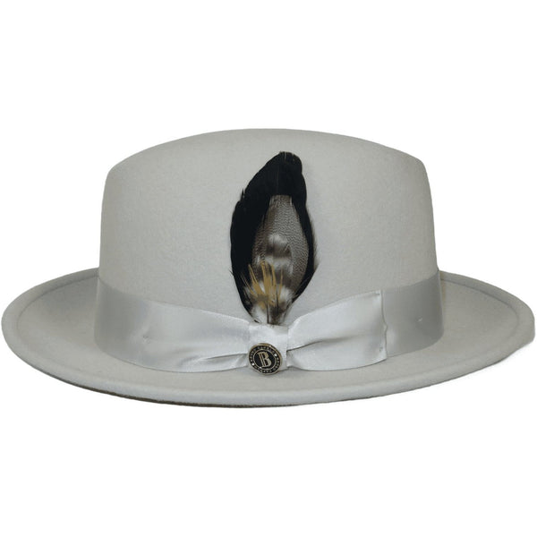 Men Bruno Capelo Hat Australian Wool Crushable Center Dent Florence FL523 Silver - J.Valintin Men's Wear Legend - FL523 - Silver - S